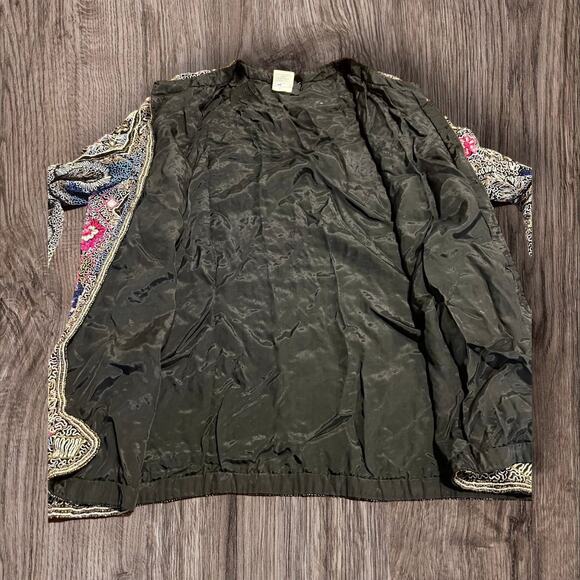 Vintage Diane Freis Hand Beaded Embroidered Sequined Lined Silk Jacket Size XL - Picture 4 of 11